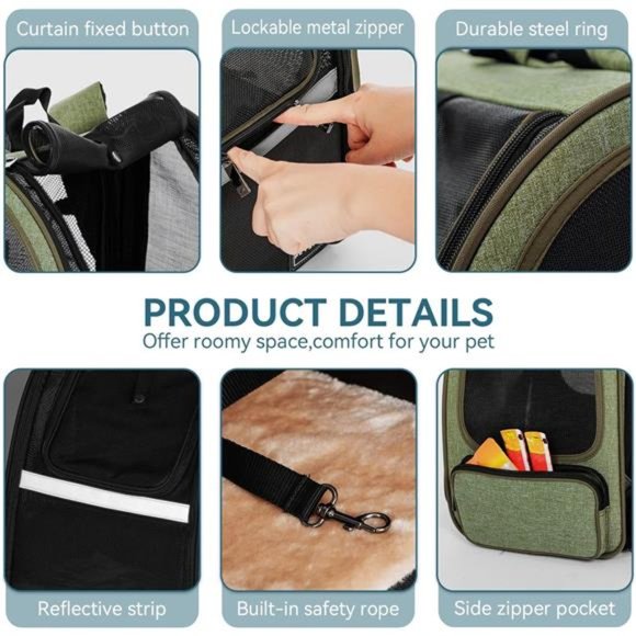 Cat Backpack Carrier,Dog Carrier Backpacks Expandable with Great Ventilation - Picture 4 of 7